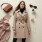 Elysian Elegance Knee-Length Trench Coat