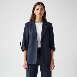 Chic Linen Elegance Blazer
