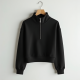 Chic Breeze Half-Zip Cropped Sweatshirt