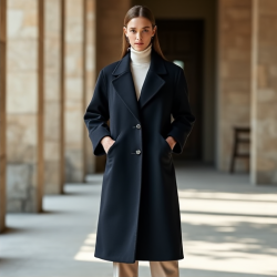 Elegance in Warmth: Longline Wool Blend Coat