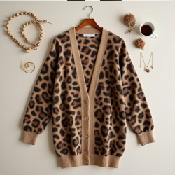 Savannah Chic Leopard Knit Cardigan