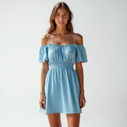 Coastal Breeze Off-the-Shoulder Dress