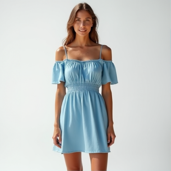 Coastal Breeze Off-the-Shoulder Dress