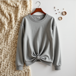 Chic Twist-Front Lounge Sweatshirt