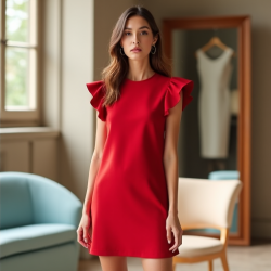 Chic Ruffle Elegance Shift Dress