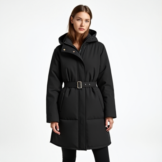 Elegance Shield Women's Belted Puffer Coat