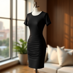 Chic Ruched Elegance T-Shirt Dress