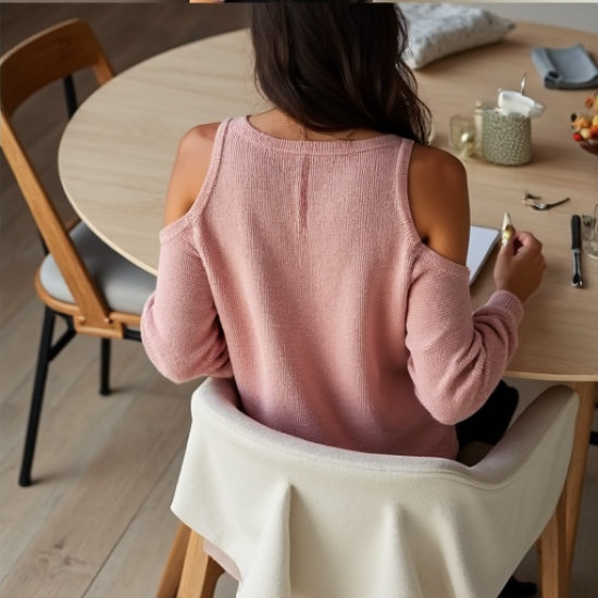 Chic Breeze Cold-Shoulder Sweater