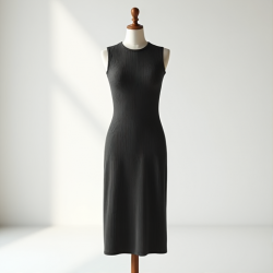 Elysian Elegance Sleeveless Ribbed Midi Dress