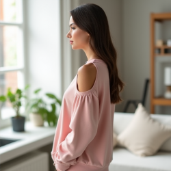 Chic Breeze Cold-Shoulder Sweatshirt