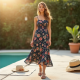 Elysian Blooms Smocked Midi Sundress