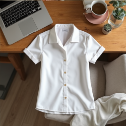 Elegance Fit Cap Sleeve Poplin Shirt