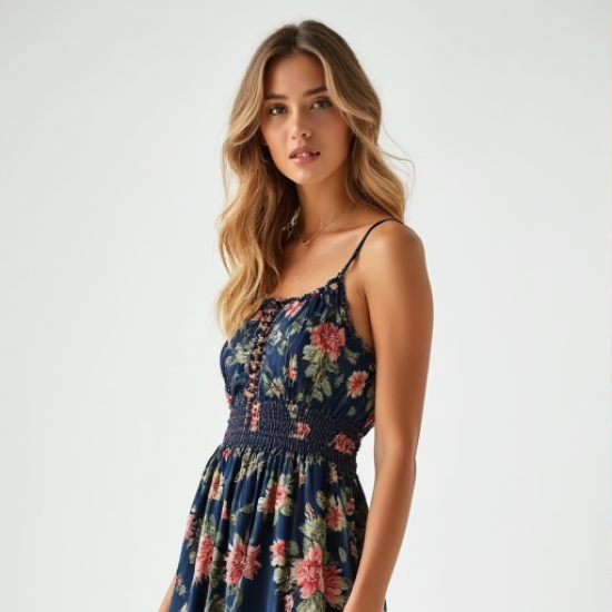 Elysian Blooms Smocked Midi Sundress