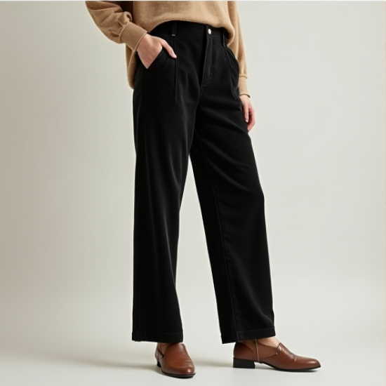 Chic Comfort Corduroy Straight-Leg Pants
