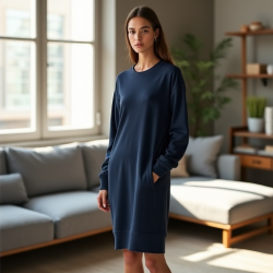 Chic Comfort French Terry Crewneck Dress