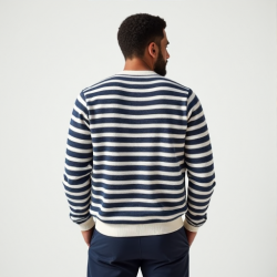 Coastal Breeze Striped Crewneck Sweater