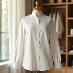 Elysian Elegance Mandarin Popover Shirt