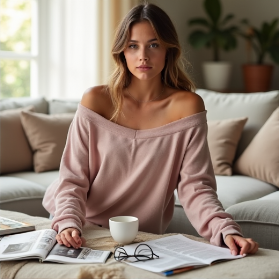 Chic Escape Off-the-Shoulder Lounge Sweatshirt