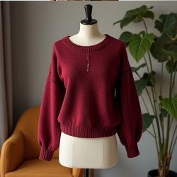 Chic Elegance Balloon Sleeve Knit Sweater