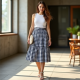 Chic Gingham A-Line Midi Skirt