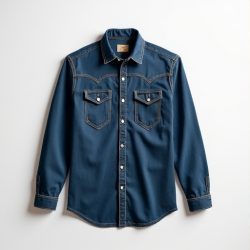 Rustic Charm Snap-Front Denim Shirt