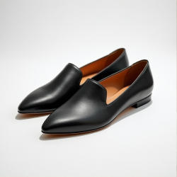 Elegance Step Women's Pointed-Toe Leather Flats