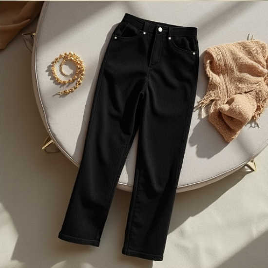 Chic Comfort Corduroy Straight-Leg Pants