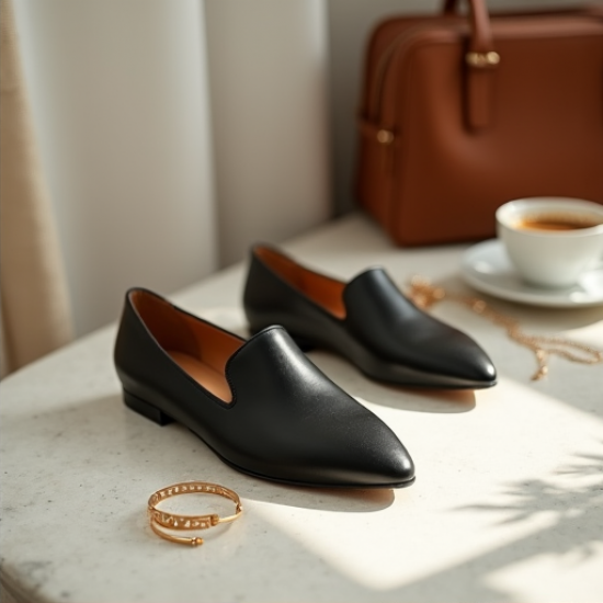 Elegance Step Women's Pointed-Toe Leather Flats