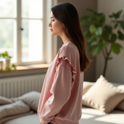 Chic Ruffle Luxe Sweatshirt