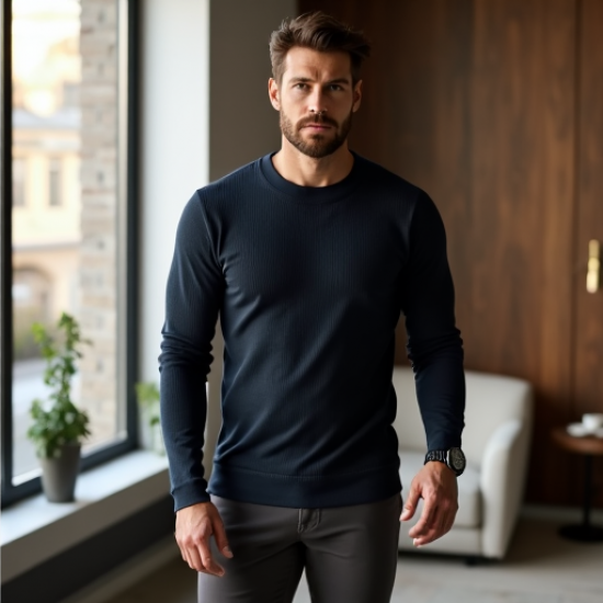 ThermoWaffle Crew - Men’s Premium Long Sleeve