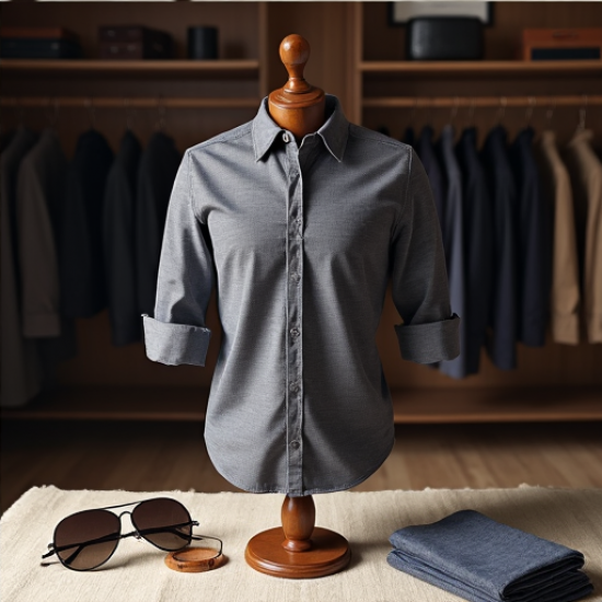 Elegant Weave Men's Jacquard Shirt