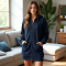 Cozy Luxe Terry Zip-Front Hoodie Dress