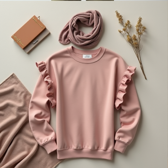 Chic Ruffle Luxe Sweatshirt