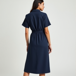 Chic Elegance Button-Down Midi Shirt Dress