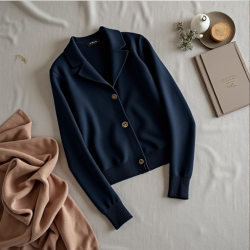 Chic Notch Elegance Sweater Jacket