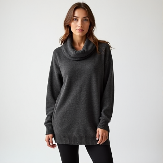 Cozy Elegance Cowl Neck Tunic Sweater