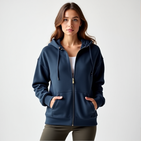 CozyChic Women's Full-Zip Terry Fleece Hoodie