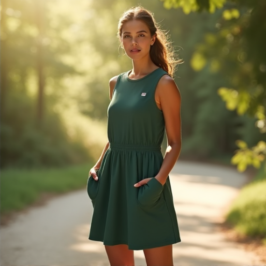 EcoTrail Sleeveless A-Line Hiking Dress