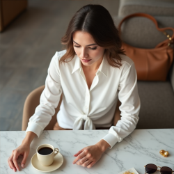Chic Elegance Tie-Front Shirt
