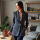 Chic Stripe Knit Blazer