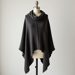 Elysian Wrap: Women's Asymmetrical Hem Knit Poncho