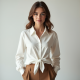 Chic Elegance Tie-Front Shirt
