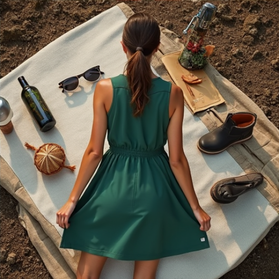 EcoTrail Sleeveless A-Line Hiking Dress