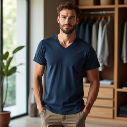 EcoSoft Slub V-Neck Tee