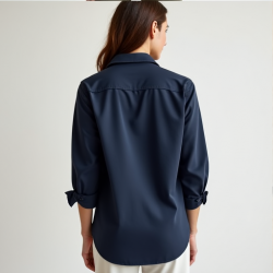 Casual Luxe Jersey Knit Boyfriend Shirt