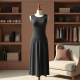 Elysian Elegance Sleeveless Ribbed Midi Dress