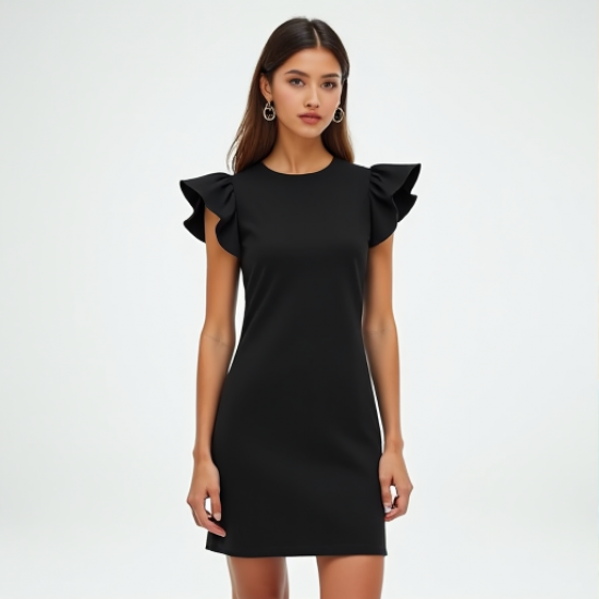 Chic Ruffle Elegance Shift Dress