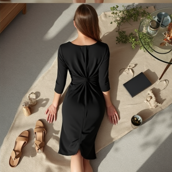 Twist Elegance Midi Dress