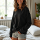 Chic Twist-Front Lounge Sweatshirt