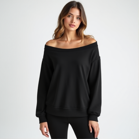 Chic Escape Off-the-Shoulder Lounge Sweatshirt